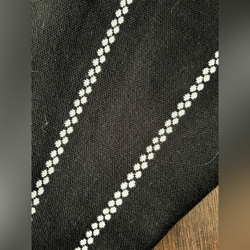 Soloiste Black White Knit Striped Stretch Sleeveless Dress Size Small Midi - Picture 5 of 6
